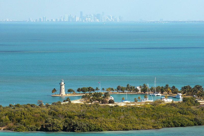 Boca Chita Key and Miami Skyline in Biscayne NP, Florida