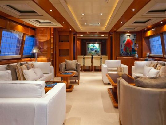 M/Y Areila. Entertainment Lounge. Mediterranean yacht charter. Turkey yacht charter