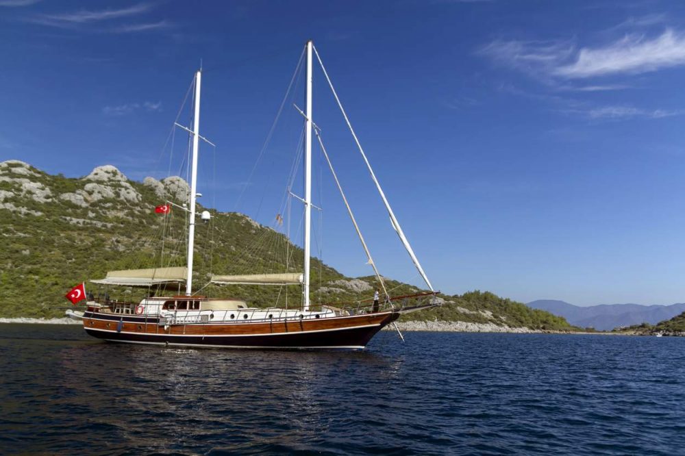 Turkish gullet Derya Deniz was one of 50 boats at the Marmaris Boat Show.