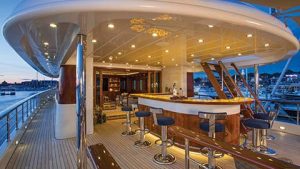 Luxury motor-yacht charter CLARITY - outside bar