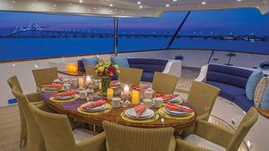 Luxury Super yacht charter CLARITY - outside dining