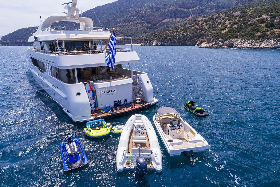 Greece luxury yacht charter MARLA, water toys